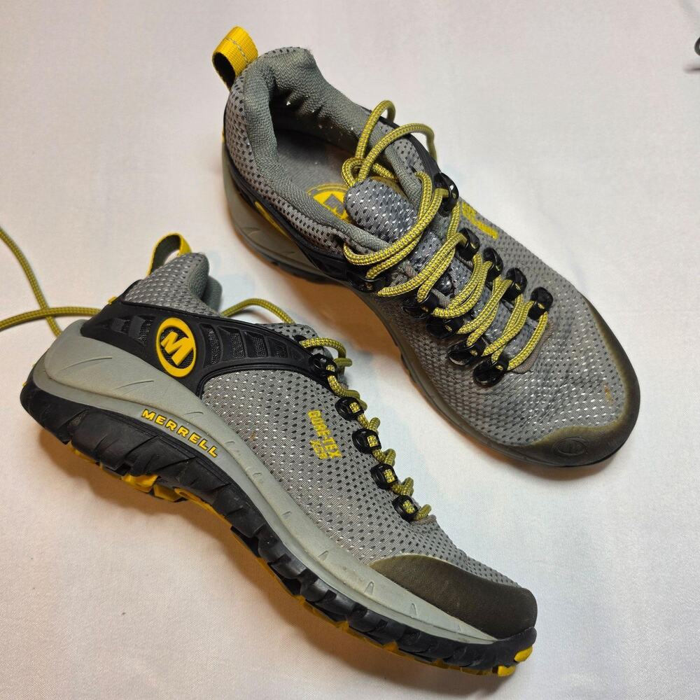 Merrell Shoes Womens Size 5 Gray Mesh Gore Tex Hiking Lace Up Trail Sneaker